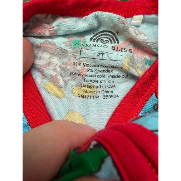 Bamboo Bliss Mickey Mouse Christmas Holiday Pajamas 2T Zip-Up Bamboo Sleeper - Picture 4 of 5
